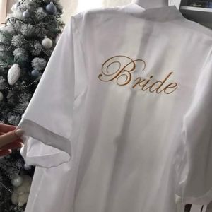 White Embroidered Bridal robe